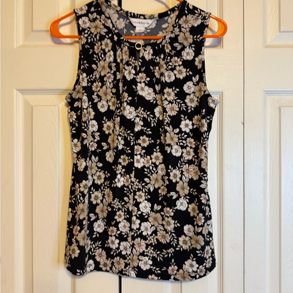Liz Claiborne‎ Black Pleated Blouse